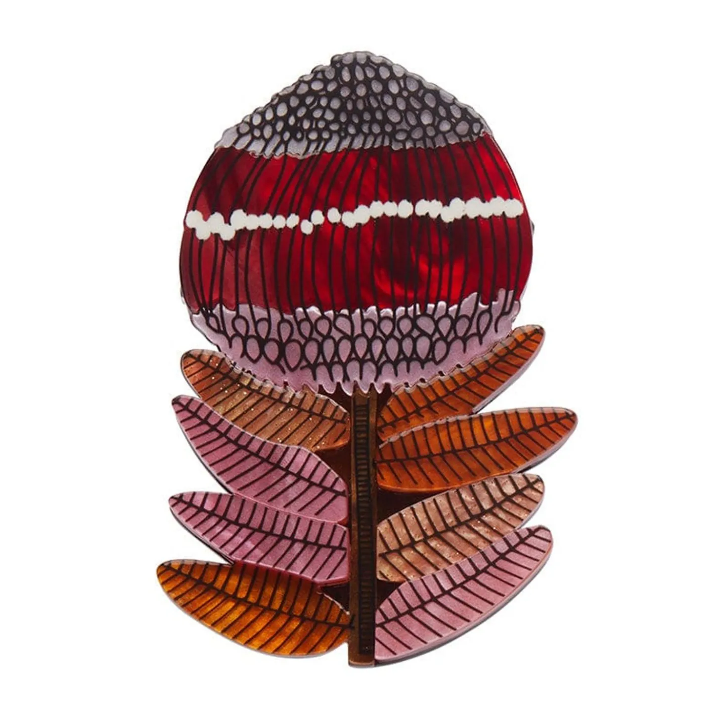 Wonderous Waratah Brooch