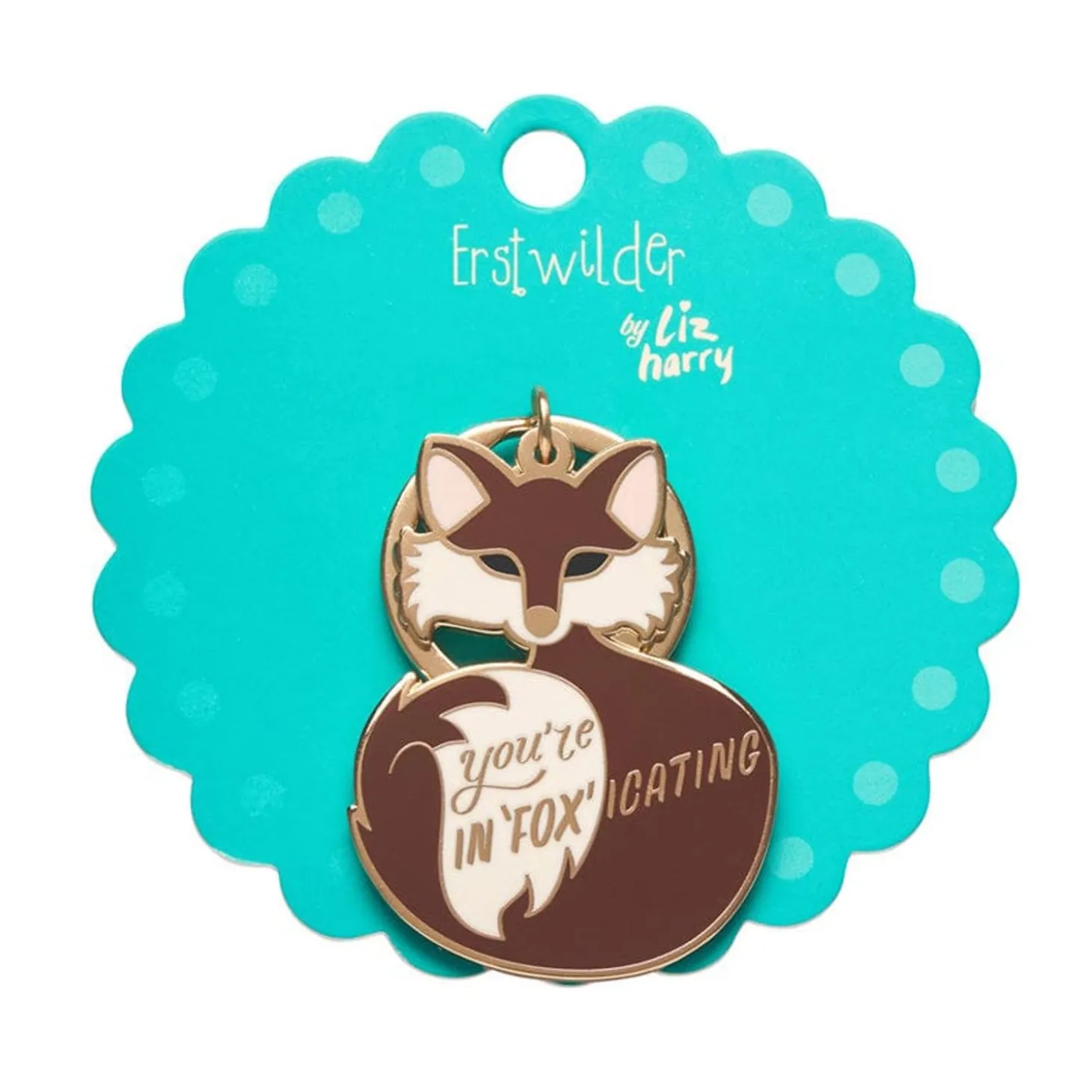 You'Re In"Fox"Icating Enamel Key Charm