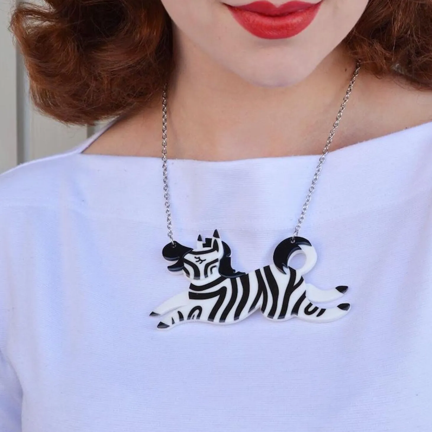 Zebra Crossing Necklace